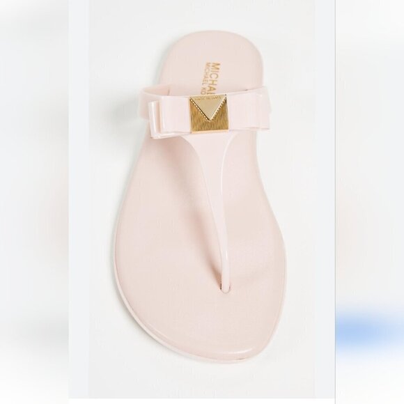 MICHAEL KORS | Bow Caroline Jelly Sandals Flip Flops pink sz 6 - Picture 2 of 6